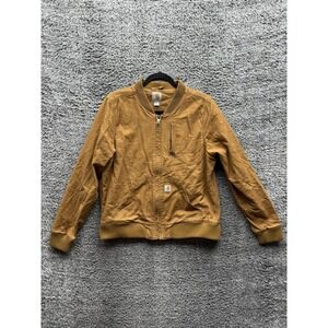 Carhartt Rugged Flex Relaxed Fit Full Zip‎ Bomber Jacket Brown Boy's Size L